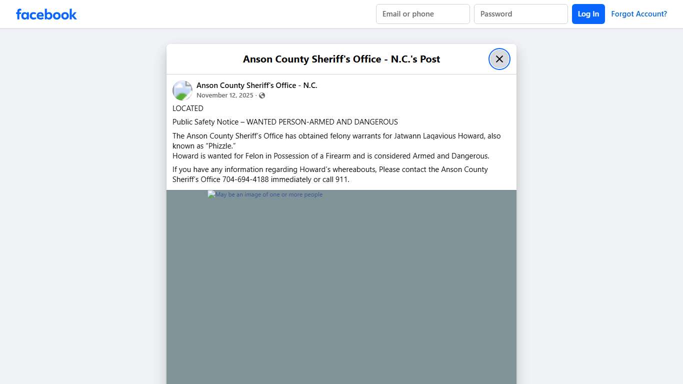 LOCATED Public... - Anson County Sheriff's Office - N.C. Facebook